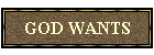 GOD WANTS